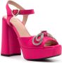 Love Moschino 130mm logo-plaque bow sandals Pink - Thumbnail 2