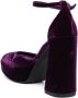 Love Moschino 130mm logo-print suede mules Purple - Thumbnail 3