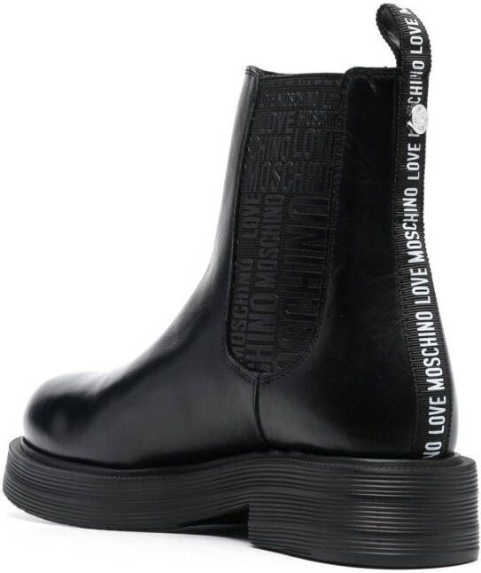 Love Moschino 40mm logo-tape Chelsea boots Black
