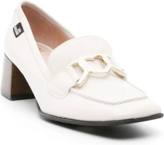 Love Moschino 50mm buckle leather pumps White