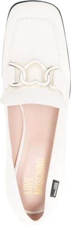 Love Moschino 50mm buckle leather pumps White
