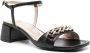 Love Moschino 50mm heart-chain leather sandals Black - Thumbnail 2