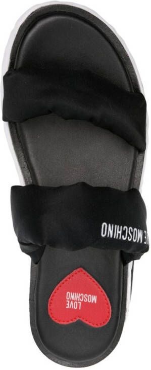 Love Moschino 55mm strappy wedge sandals Black