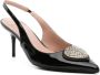Love Moschino 80mm crystal-embellished leather pumps Black - Thumbnail 2