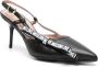 Love Moschino 85mm sling back leather pumps Black - Thumbnail 2