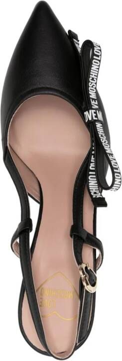 Love Moschino 85mm sling back leather pumps Black