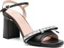 Love Moschino 95mm logo-bow leather sandals Black - Thumbnail 2