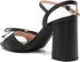 Love Moschino 95mm logo-bow leather sandals Black - Thumbnail 3