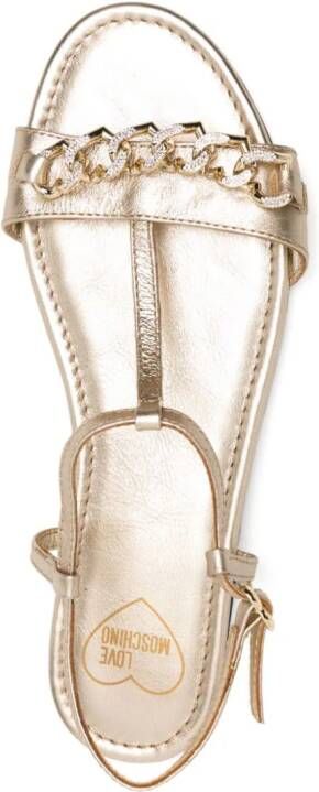 Love Moschino chain link-detail leather sandals Gold