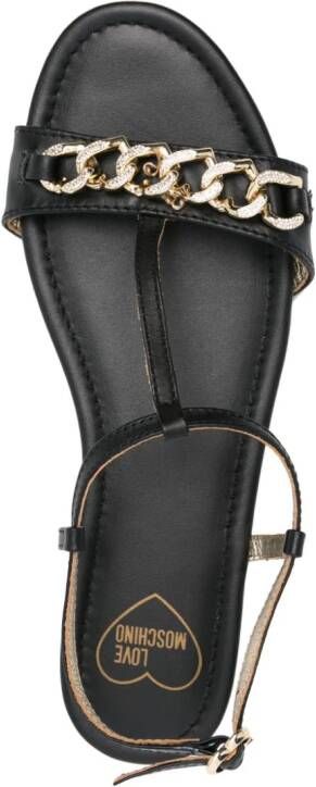 Love Moschino chain-link detail sandals Black