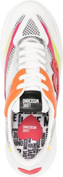 Love Moschino colour-block panelled leather sneakers White