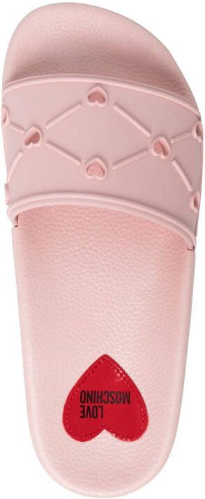 Love Moschino cut-out heart-detail slides Pink