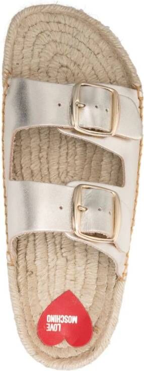 Love Moschino double-strap espadrilles Gold