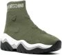 Love Moschino heart motif stretch-fit sneakers Green - Thumbnail 2