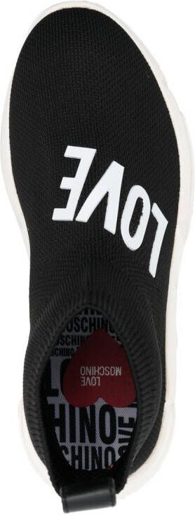 Love Moschino heart-patch high-top sneakers Black