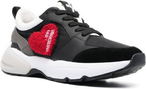 Love Moschino heart-patch lace-up sneakers Black
