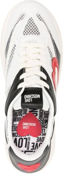 Love Moschino heart-patch lace-up sneakers White