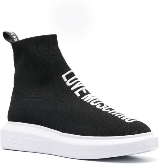 Love Moschino high-top logo-print sneakers Black