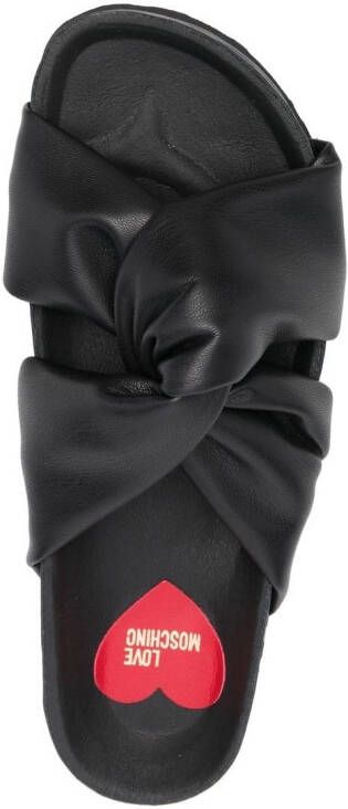 Love Moschino knot-detail slides Black