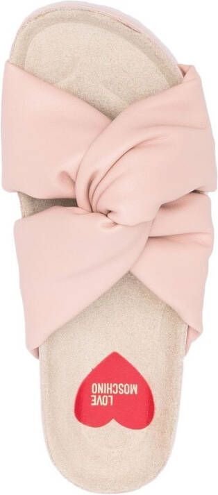 Love Moschino knot-detail slides Pink