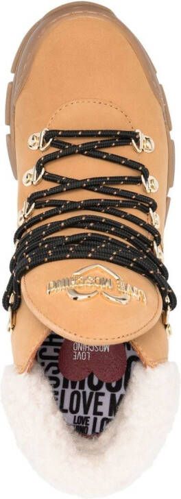 Love Moschino lace-up ankle boots Brown