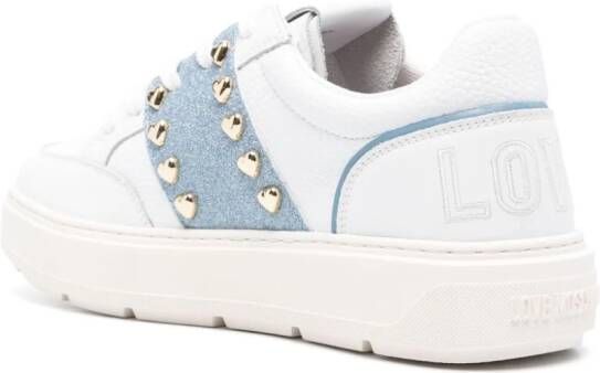 Love Moschino leather lace-up sneakers White