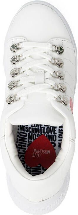 Love Moschino leather lace-up sneakers White