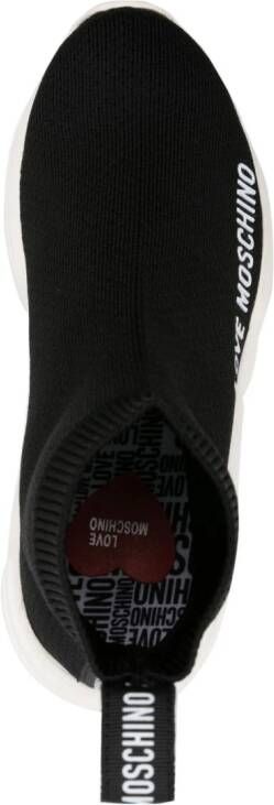 Love Moschino logo-appliqué sock-ankle sneakers Black