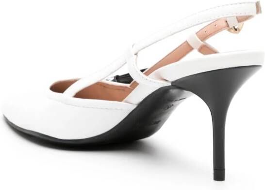 Love Moschino logo-bow sling back pumps White