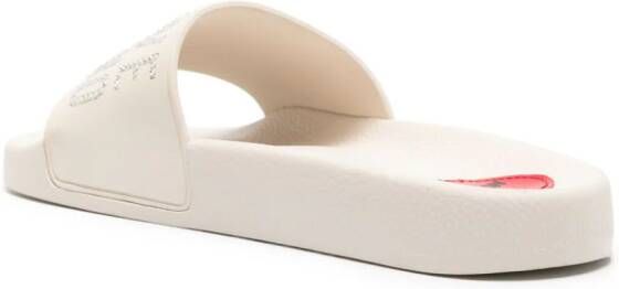 Love Moschino logo-embellished slip-on flip flops White