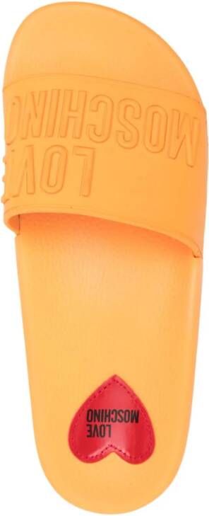 Love Moschino logo-embossed slip-on flip flop Orange