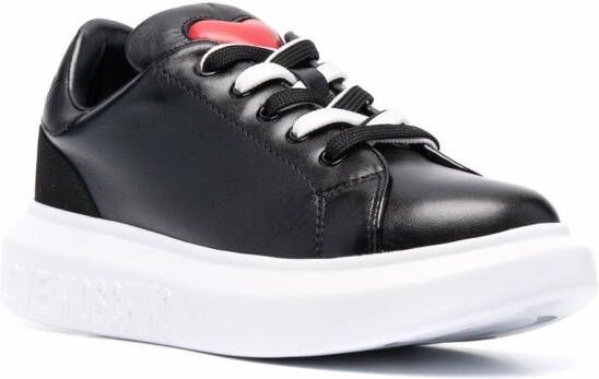 Love Moschino logo-lettering lace-up sneakers Black