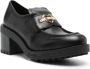 Love Moschino logo-lettering leather loafers Black - Thumbnail 2