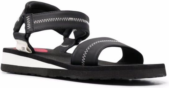 Love Moschino logo open-toe sandals Black