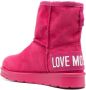 Love Moschino logo-patch exposed-seam ankle boots Pink - Thumbnail 3