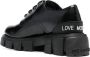 Love Moschino logo-patch faux-leather oxford shoes Black - Thumbnail 3