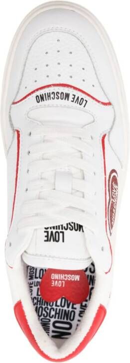 Love Moschino logo-patch leather sneakers White