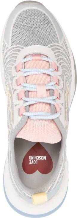 Love Moschino logo-patch panelled sneakers Grey