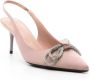 Love Moschino logo-plaque bow 80mm slingback pumps Pink - Thumbnail 2
