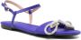 Love Moschino logo-plaque bow satin sandals Purple - Thumbnail 2