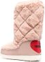 Love Moschino logo-plaque faux-fur boots Pink - Thumbnail 3