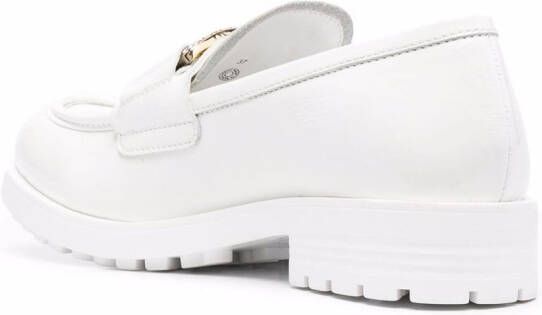 Love Moschino logo-plaque leather loafers White