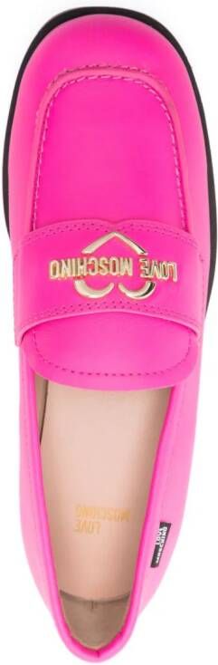 Love Moschino logo-plaque leather pumps Pink