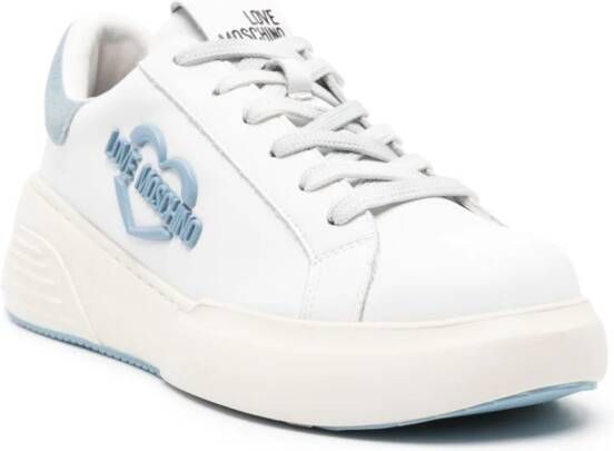 Love Moschino logo-plaque leather sneakers White
