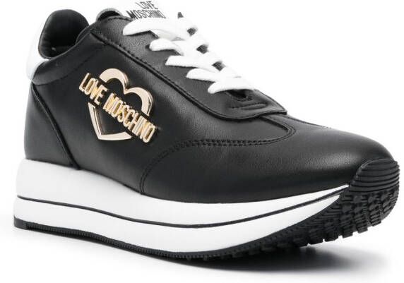 Love Moschino logo-plaque low-top sneakers Black