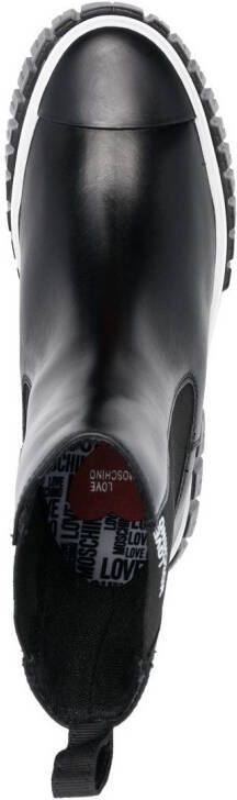 Love Moschino logo-print chelsea boots Black