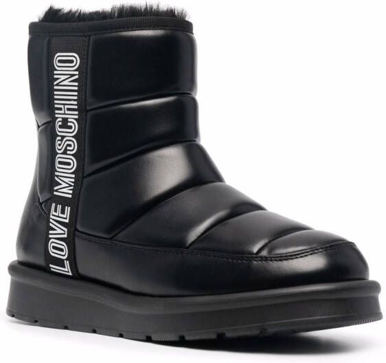 Love Moschino logo-print chunky boots Black