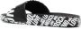 Love Moschino logo-print faux-leather slides Black - Thumbnail 3