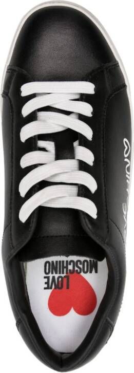 Love Moschino logo-print leather sneakers Black