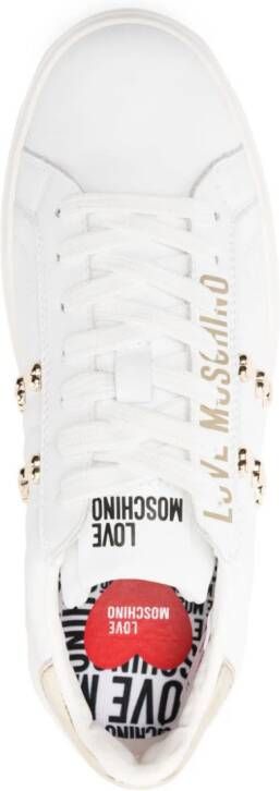 Love Moschino logo-print leather sneakers White